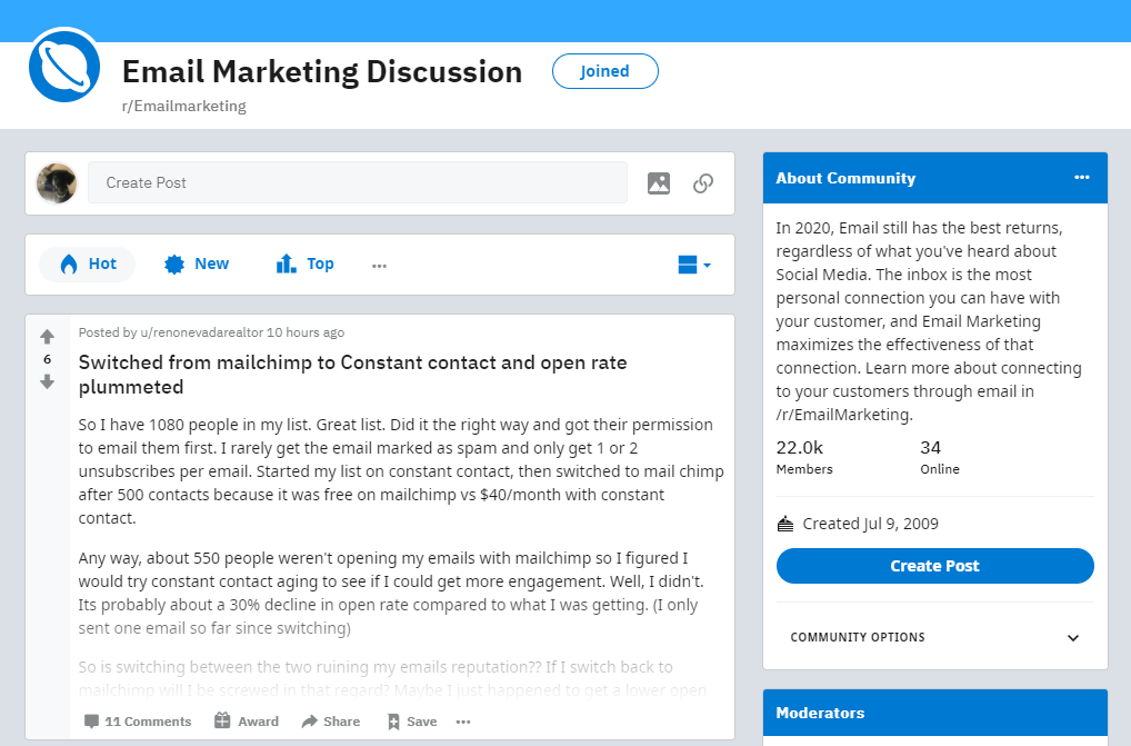 Email marketing reddit