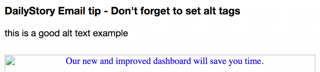 A good alt text for an image in an email