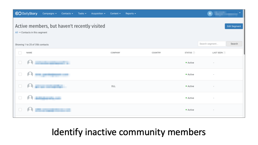 Re-engage inactive community members