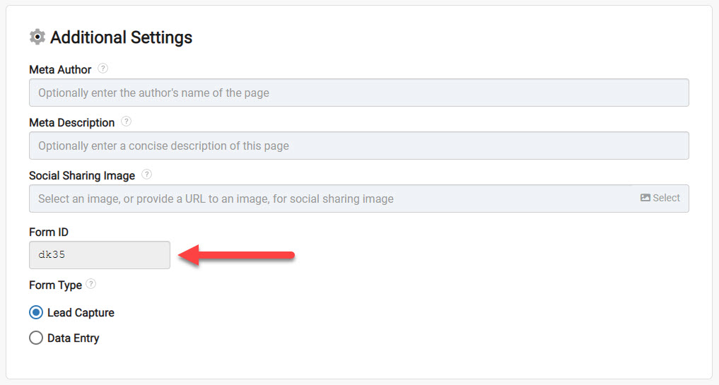 Web Form id