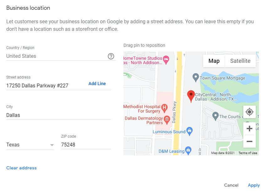 Google My Business pin