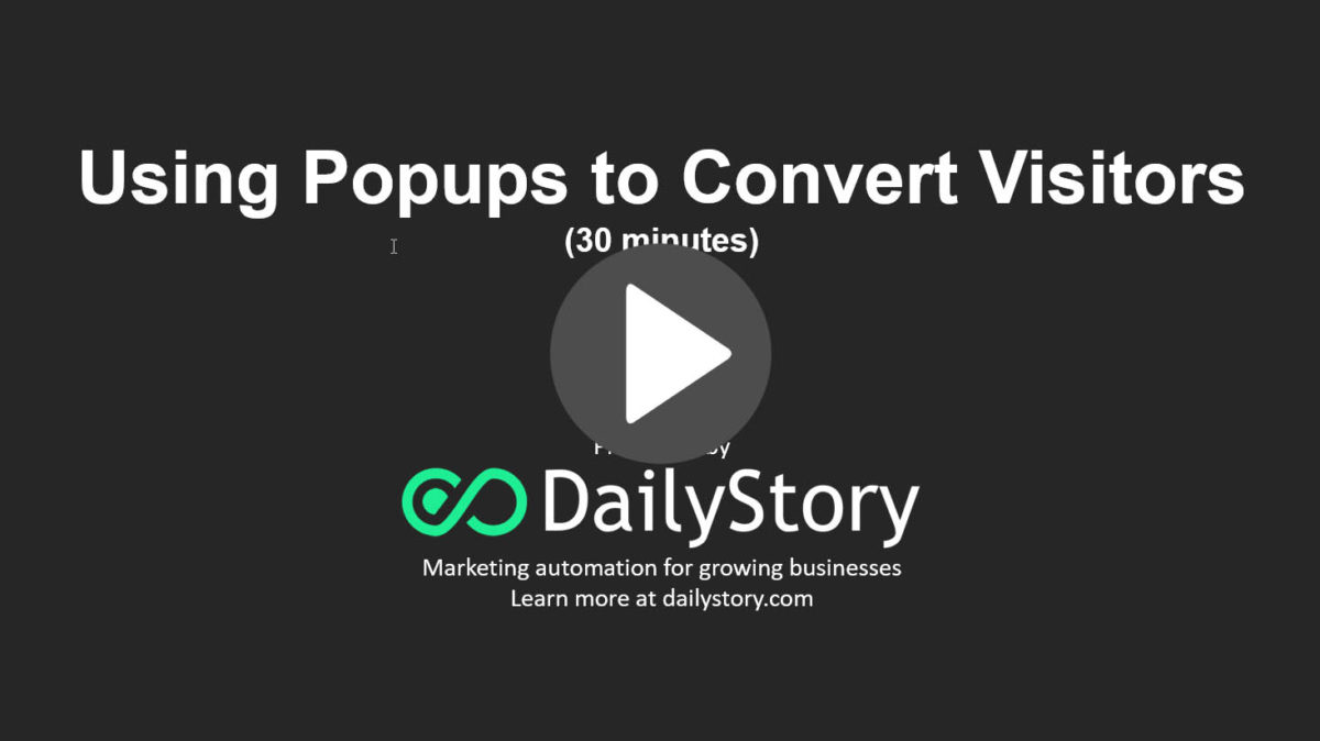 Webinar: Using popups to convert visitors