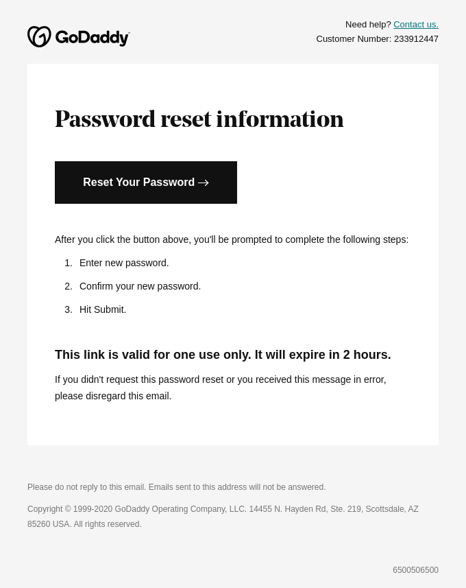 Transactional email password management