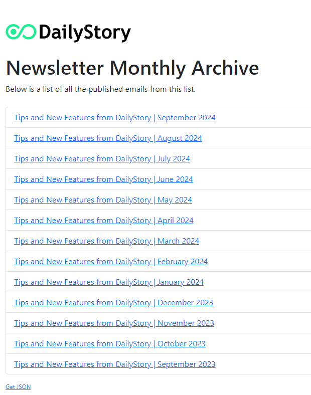 List of archived newsletters